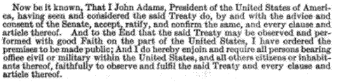 John Adams sign Treaty of Tripoli