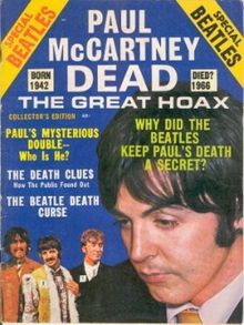 The cover of a 1969 magazine titled 'Paul McCartney Dead; The Great Hoax'