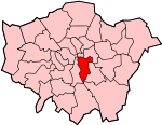 Location of the London Borough of Southwark in Greater London