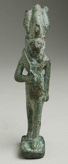 Figurine of a Lion Headed Deity Holding Knife LACMA M.80.203.107 (1 of 2).jpg