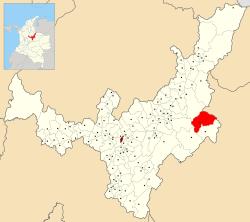 Location of the municipality and town of Pisba in the Boyacá Department of Colombia