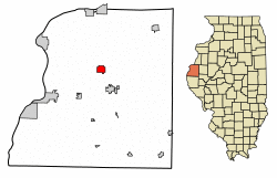 Location of Ferris in Hancock County, Illinois.