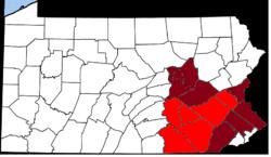 Location of Pennsylvania Dutch Country
