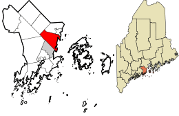 Location in Knox County and the state of Maine
