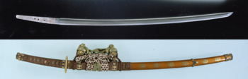 太刀 銘 正恒 附 菊桐紋散糸巻太刀拵, Blade and Mounting for a Tachi.png