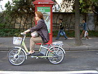 An e-bike in China. Here the rider isn't using the pedals.