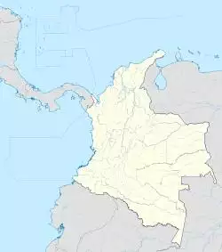 Map showing location in Colombia