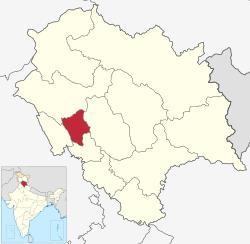 Location of Hamirpur district in Himachal Pradesh