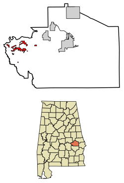 Location of Shorter in Macon County, Alabama.