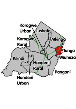 Location within Tanga Region (red)