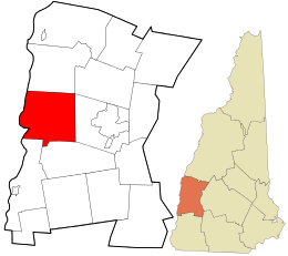 Location in Sullivan County and the state of New Hampshire