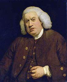Portrait of Samuel Johnson in 1772 painted by Sir Joshua Reynolds