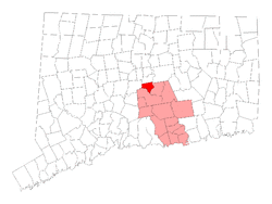Location within Middlesex County, Connecticut
