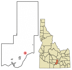 Location of Acequia in Minidoka County, Idaho.