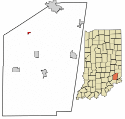 Location of Napoleon in Ripley County, Indiana.