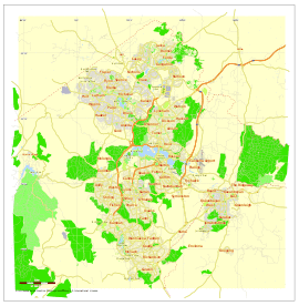 City map plan of Canberra