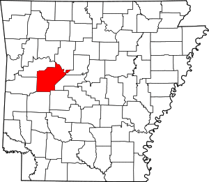 Map of Arkansas highlighting Yell County