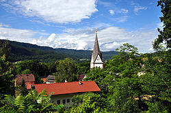 Keutschach Pfarrkirche heilier Georg Kirchturmspitze 19062010 31.jpg