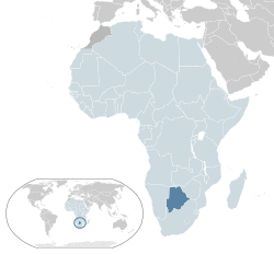 Location of  Botswana  (dark blue)in the African Union  (light blue)