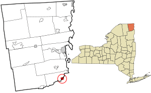 Location in Clinton County and the state of New York.