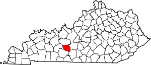 Map of Kentucky highlighting Edmonson County