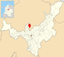 Location of the municipality and town of Chitaraque in the Boyacá Department of Colombia