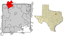 Location in Dallas County and the state of Texas