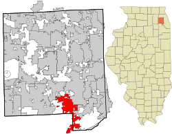 Location of Woodridge in DuPage County, Illinois
