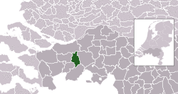 Highlighted position of Etten-Leur in a municipal map of North Brabant