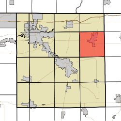 Location of Middlebury Township in Elkhart County