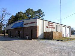 The town hall and volunteer fire department in Shorter, Alabama