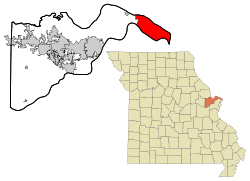 Location of West Alton, Missouri