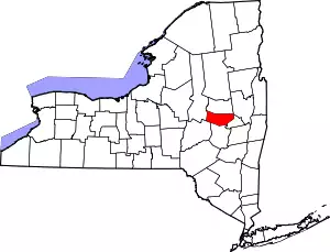 Map of New York highlighting Montgomery County