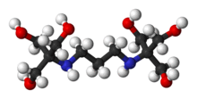 Ball and stick model of bis-tris propane