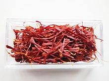 Saffron fronds, derived from the saffron crocus