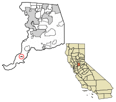 Location of Isleton in Sacramento County, California