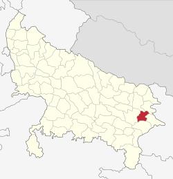 Location of Mau district in Uttar Pradesh