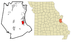 Location of Festus, Missouri