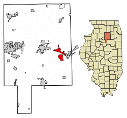 Location of Marseilles in LaSalle County, Illinois.
