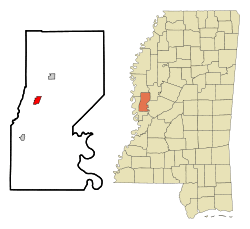 Location of Rolling Fork, Mississippi