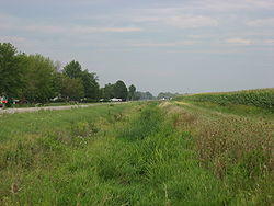 An abandoned portion of the Wabash and Erie Canal in the township's southeast