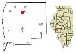 Location of White Hall in Greene County, Illinois.
