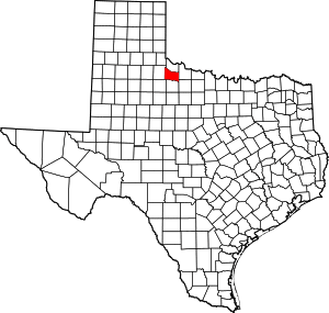 Map of Texas highlighting Foard County