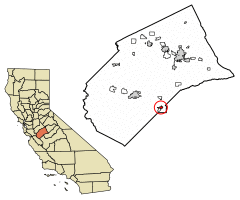 Location of Dos Palos in Merced County, California