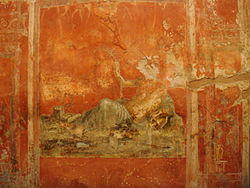 Affresco romano - Pompei - Casa dei triclini - triclinio c fiume sarno.JPG