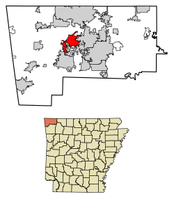 Location of Centerton in Benton County, Arkansas.