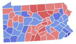 Casey vs Santorum map, 2006.svg