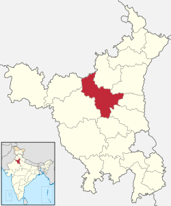 Location of Jind district in Haryana