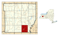 Location within Wyoming County and New York