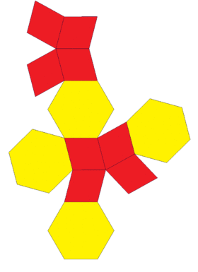Elongated dodecahedron net.png